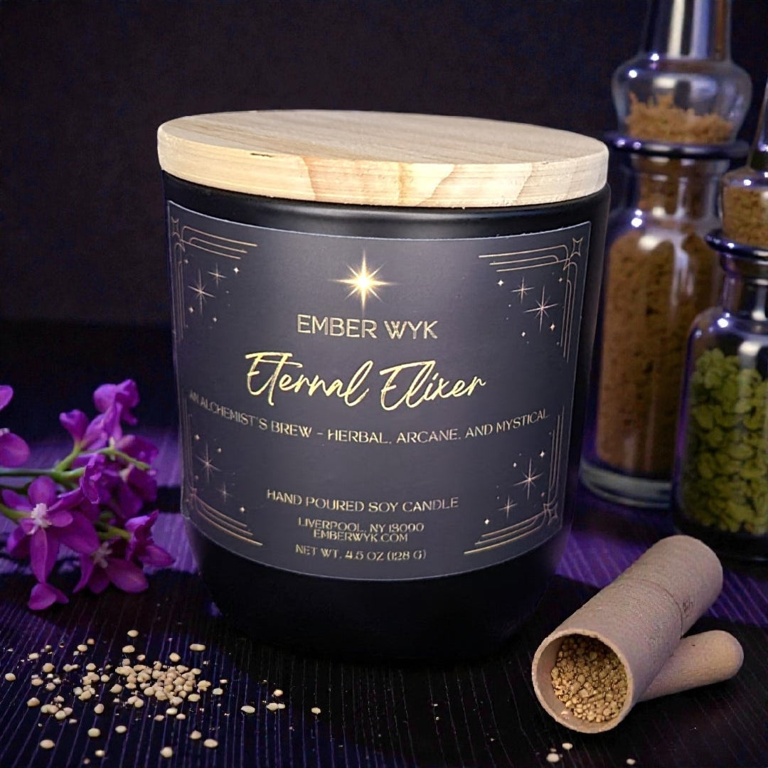 Eternal Elixir – Apothecary Fantasy Candle | Herbal & Mysterious | Clean Burning Soy Candle