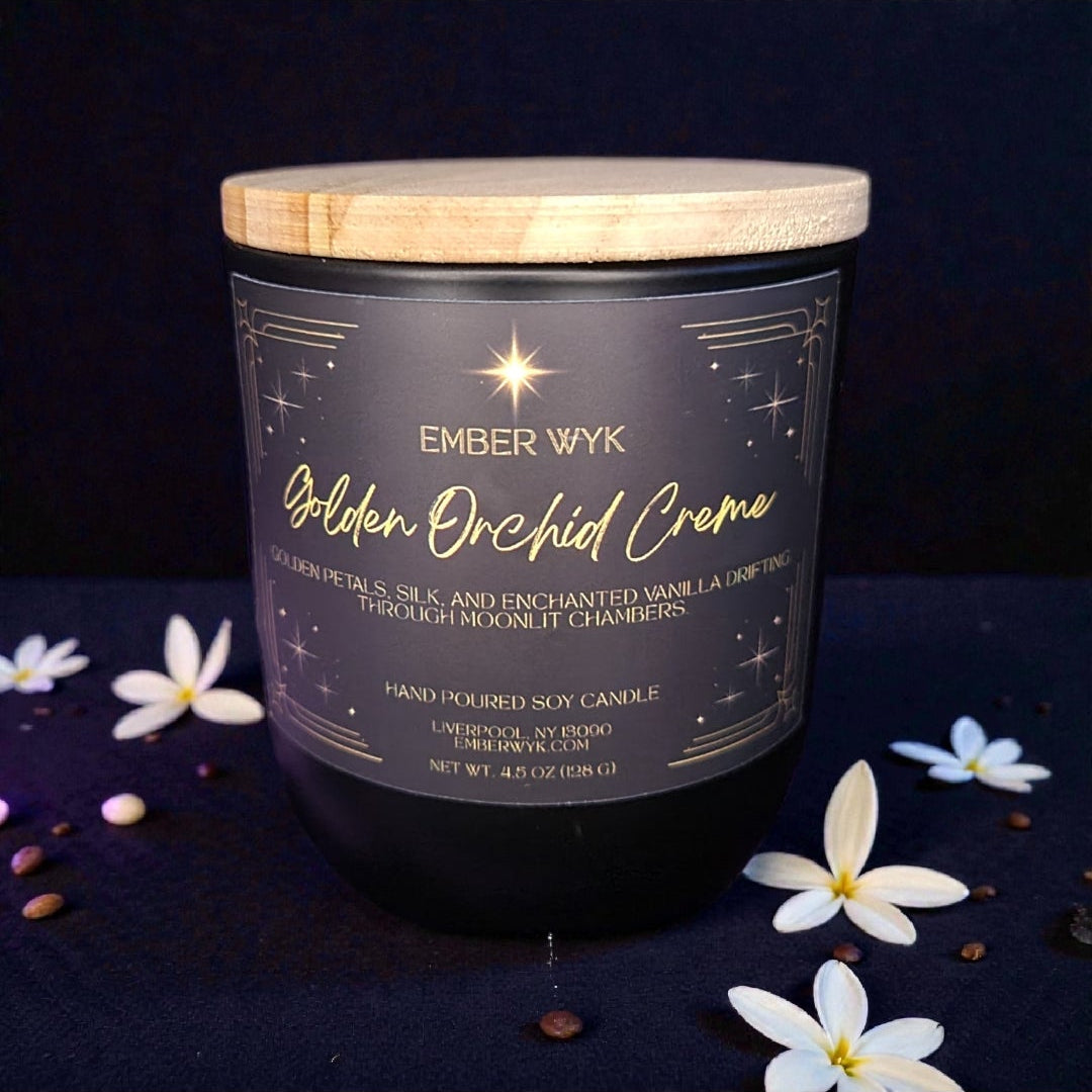 Golden Orchid Crème – Vanilla Orchid Candle | Soft Floral & Creamy | Luxury Soy Candle