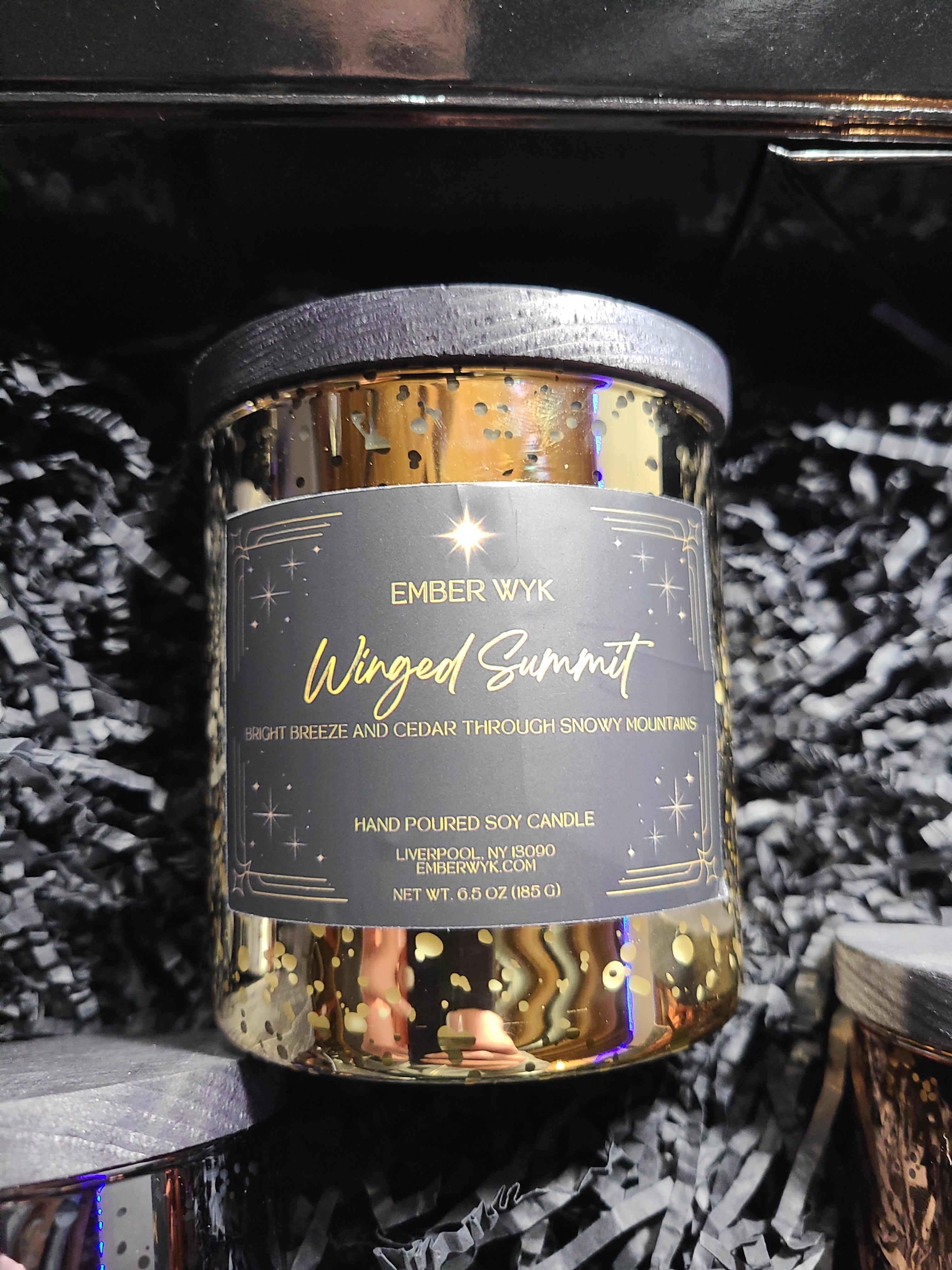 6 oz Winged Summit - Limited Edition Starlight Vessel - Woodsy Fantasy Candle | Earthy & Masculine | Crackling Wooden Wick Candle