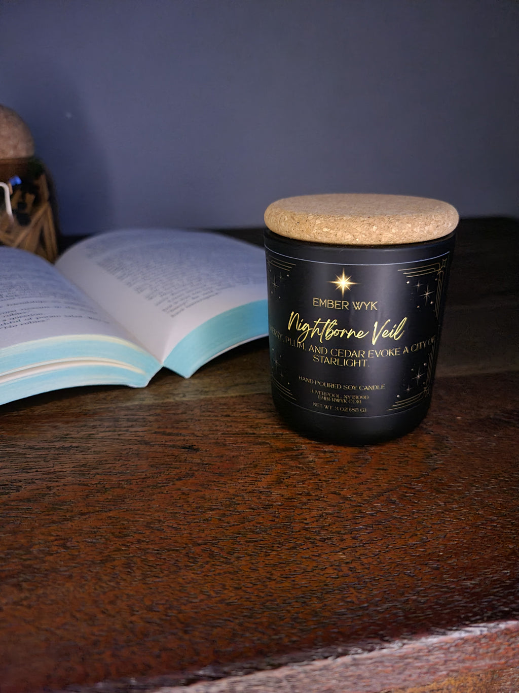 3 oz Nightborne Veil – Dark Orchard Fantasy Candle | Fruity & Mysterious | Wooden Wick Soy Candle