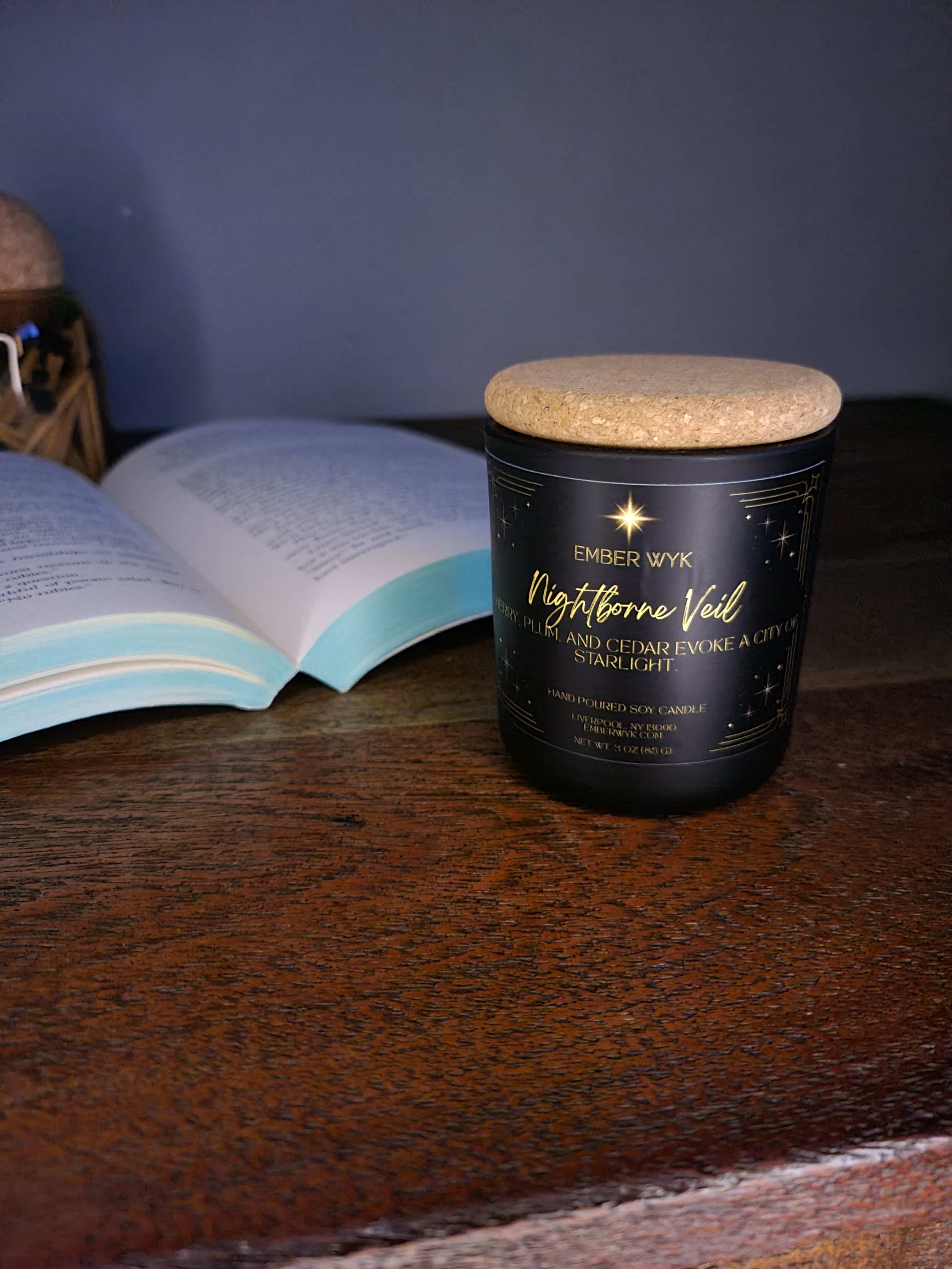 3 oz Nightborne Veil – Dark Orchard Fantasy Candle | Fruity & Mysterious | Wooden Wick Soy Candle