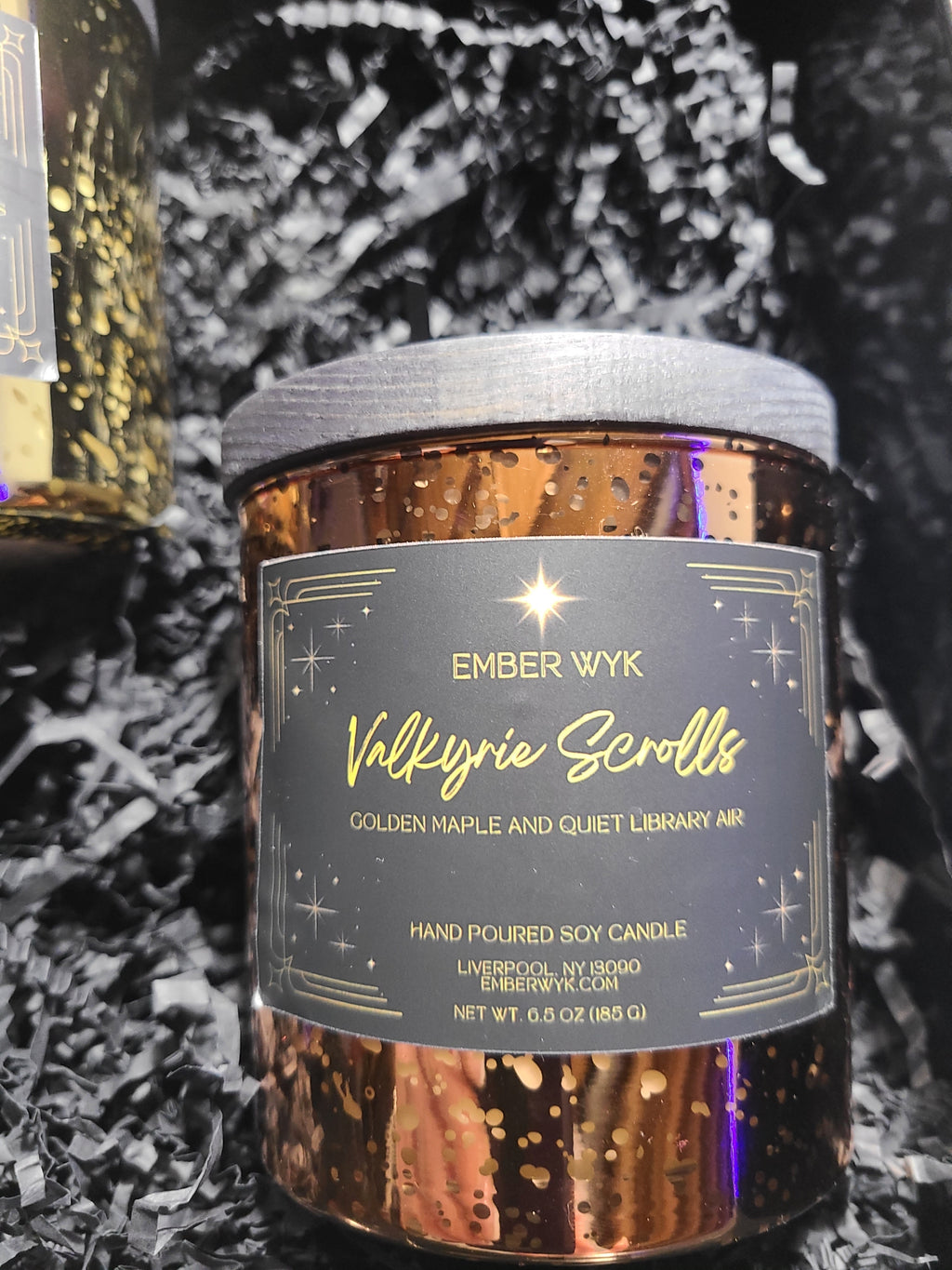 6 oz Valkyrie Scrolls - Limited Edition Starlight Vessel - Autumn Ambrette & Library Candle | Warm, Spiced & Bookish | Soy Candle
